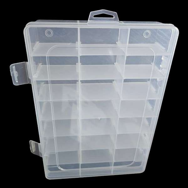 JG20375663 24 Transparent Grid Storage Box With Removable Dividers