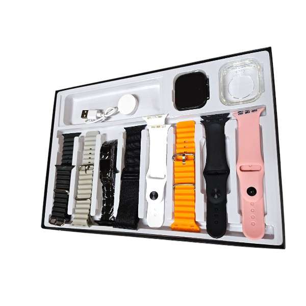 MCR-50010 in 1 Bluetooth Smart Big 2.3 Infinite Display Watch With 8 Straps, Uses Olywear App