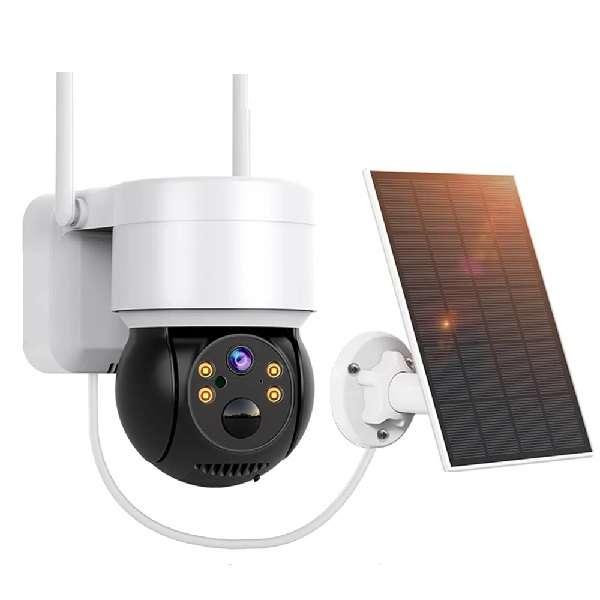 JG20375652 Wifi Solar 3MP Outdoor Dome Camera With PIR Motion Alarm ICSee App