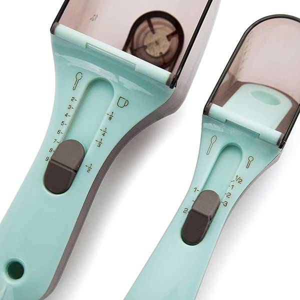 JG20375680 Push Gear Adjustable Measuring Spoon Baking Tool Set of Two