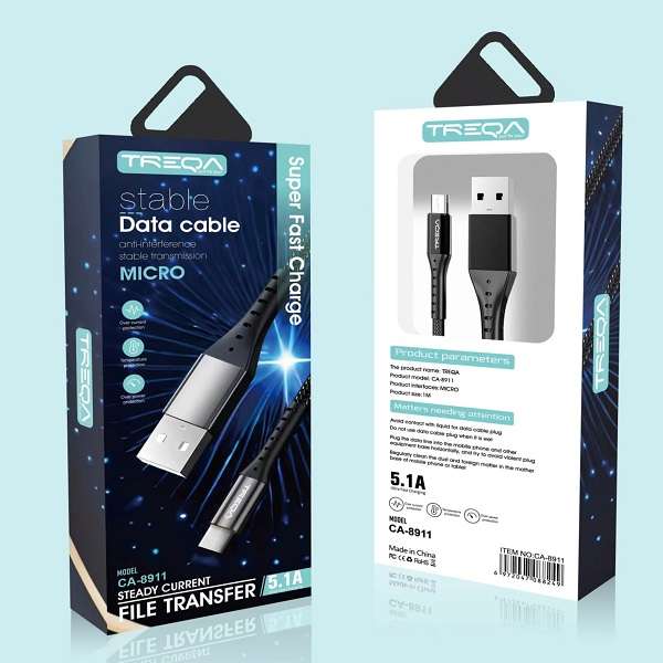 Treqa CA-8911 1M Micro USB Cable 5.1A