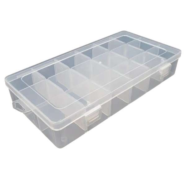 JG20375665 18 Removable Grid Transparent Storage Box