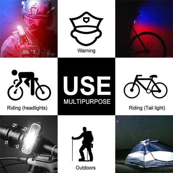 W677 Strip Rechargeable Bicycle Front And Warning Light