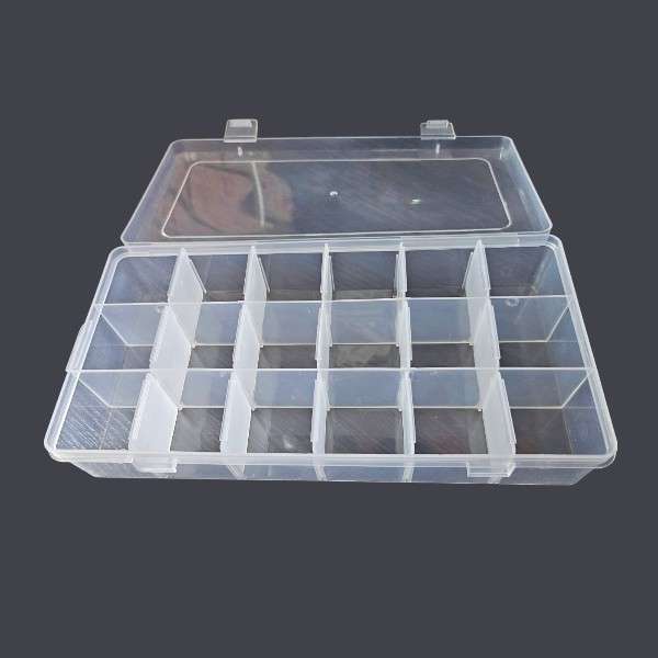 JG20375665 18 Removable Grid Transparent Storage Box