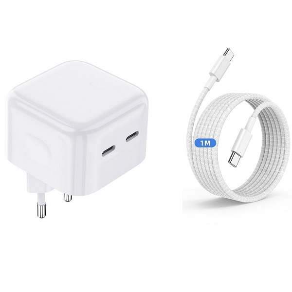 Treqa CH-9029 50W Dual PD Charger for Iphone 15/16 Pro Max With Type C cable