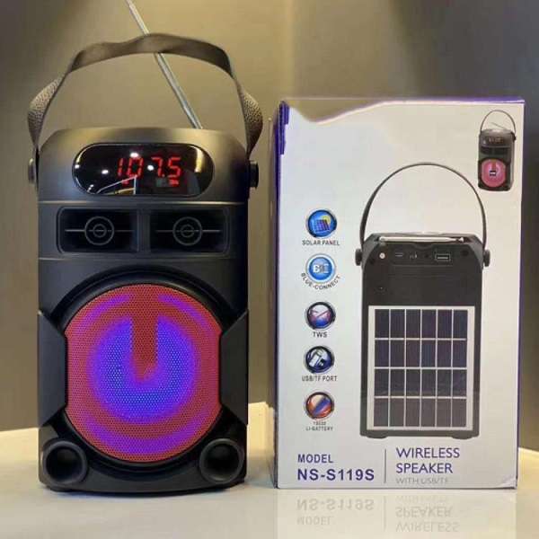 NS-S119S Portable Wireless Speaker With Solar Panel