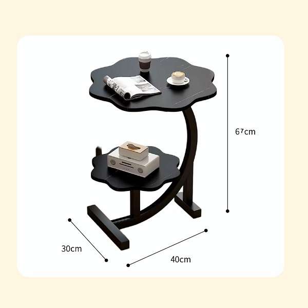 JG20375679 2-Tier Modern Retro Side Table Height 67cm