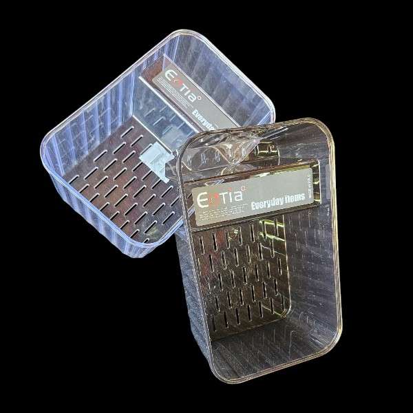 438728 Dual Compartment Acrylic Container Box For Everyday Use
