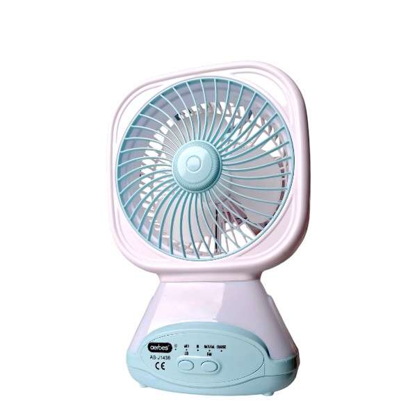 Aerbes AB-J436 Rechargeable Desktop 4-Speed Fan With LED Base