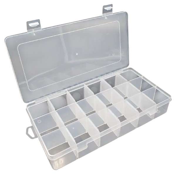 JG20375665 18 Removable Grid Transparent Storage Box
