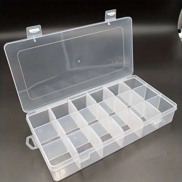 JG20375665 18 Removable Grid Transparent Storage Box