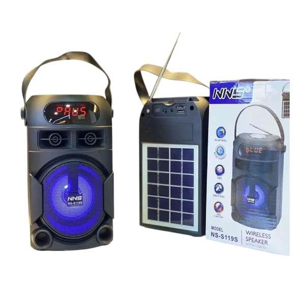 NS-S119S Portable Wireless Speaker With Solar Panel