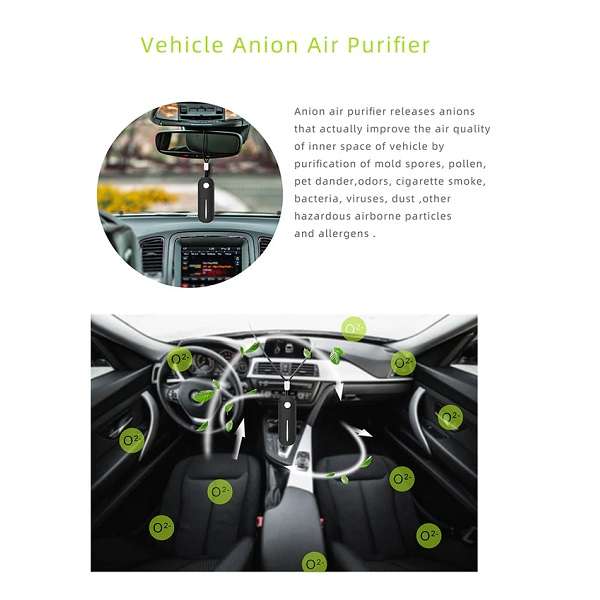 F02 Mini Wearable Anion Air Purifier Portable For Car, Home, Office And Travel