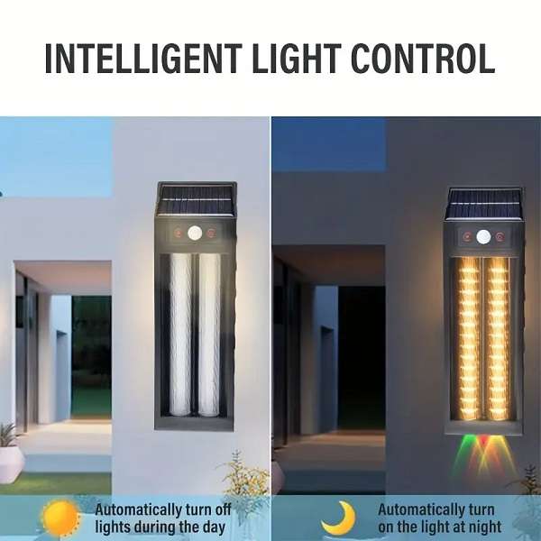 PM-184 Solar Powered Sensor Double Wall Light With Hanging Hook 1200mah Battery 18W