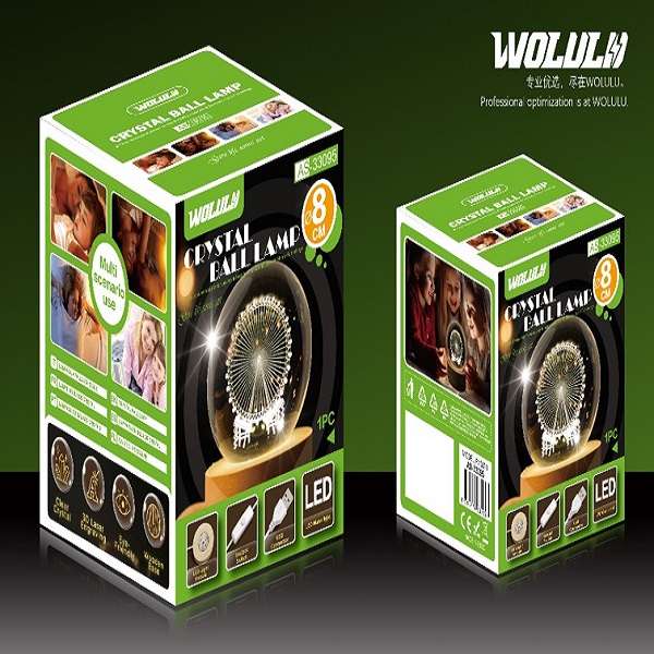 AS-33095 8cm 3D Ferris Wheel  Crystal Ball Night Light