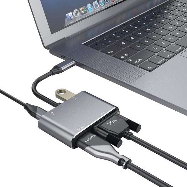 Tangka TK-H138  4-in-1  Hub Adapter USB-C to HDMI, VGA and USB 3.0