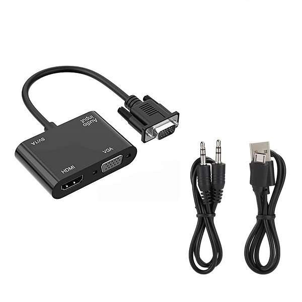 Tangka TK-H135 VGA to HDMI + VGA Converter With Audio 2K Output And Power Port