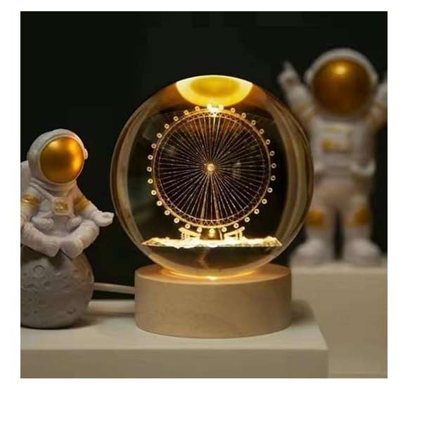 AS-33095 8cm 3D Ferris Wheel  Crystal Ball Night Light