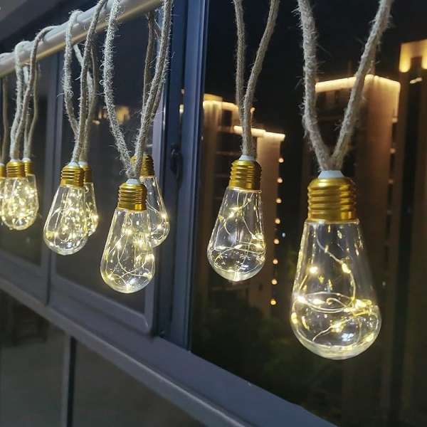 Aerbes AB-TY247-1 Warm White 8M Solar Bulb String Light 16 LED Bulbs 1200mah Battery