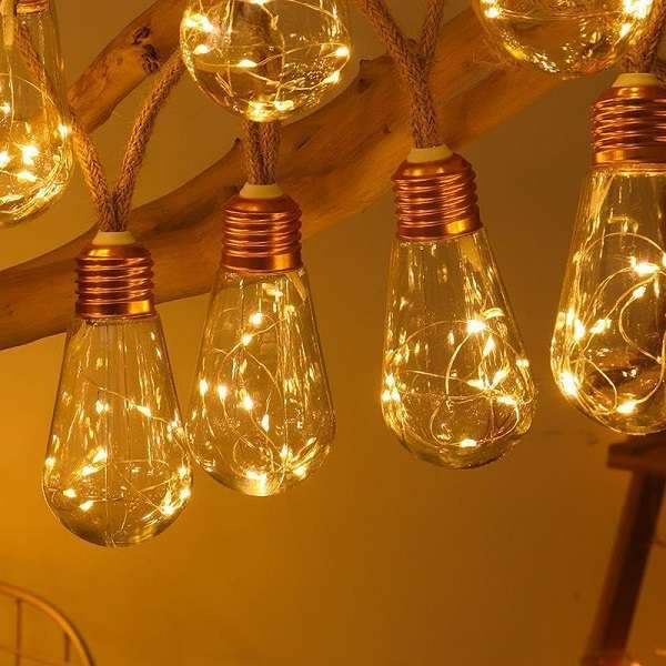 Aerbes AB-TY247-1 Warm White 8M Solar Bulb String Light 16 LED Bulbs 1200mah Battery