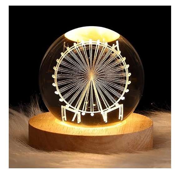 AS-33095 8cm 3D Ferris Wheel  Crystal Ball Night Light