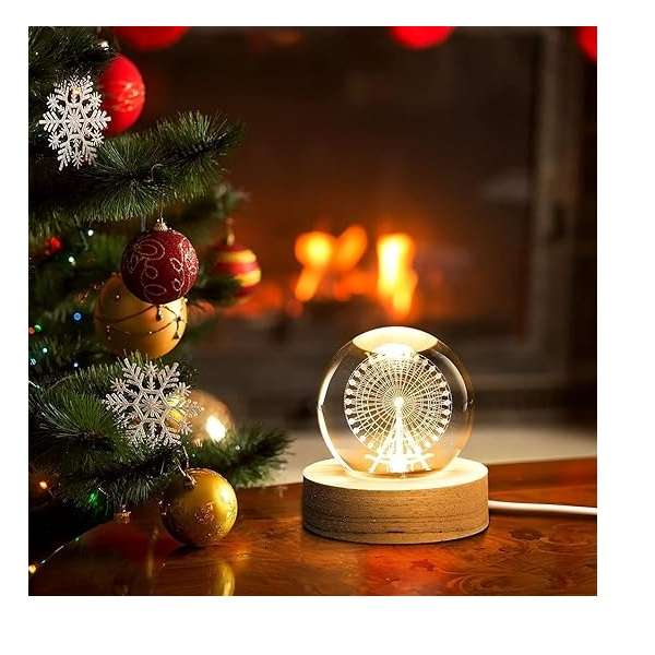 AS-33095 8cm 3D Ferris Wheel  Crystal Ball Night Light