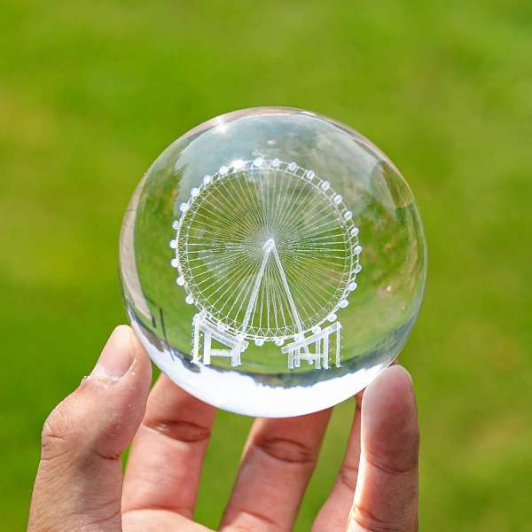 AS-33095 8cm 3D Ferris Wheel  Crystal Ball Night Light