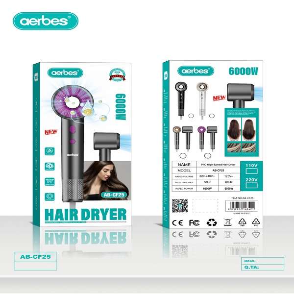 Aerbes AB-CF25 6000W Professional High-Speed Hair Dryer