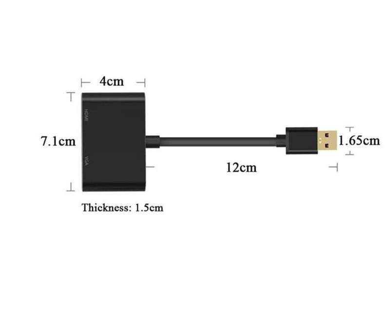 Tangka TK-H134 USB 3.0 To HDMI + VGA  Adapter Converter Cable