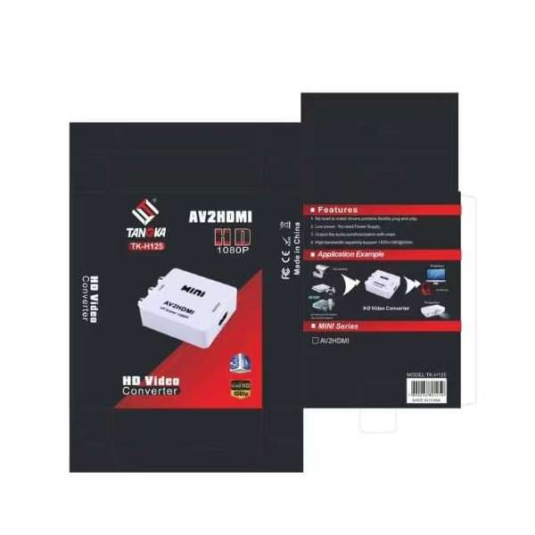 Tangka TK-H125 AV To HDMI Converter Adapter With Power Port 1080P