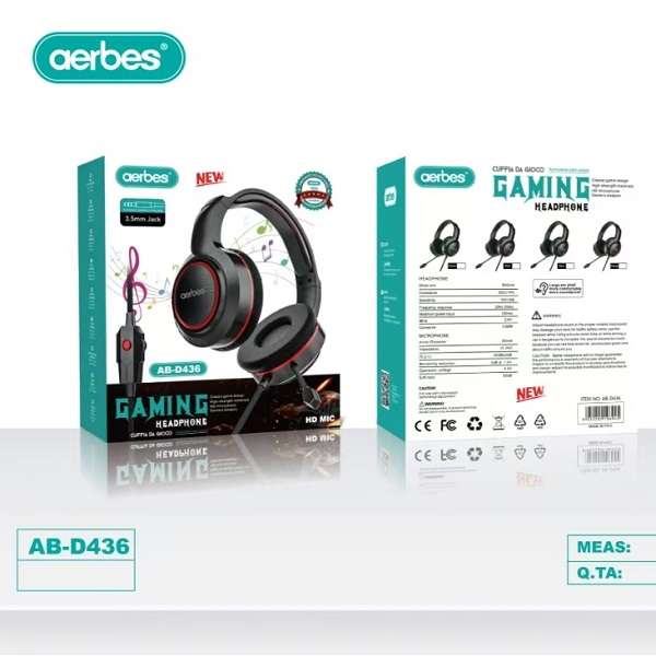 Aerbes AB-D436 3.5mm Wired Gaming Headphones
