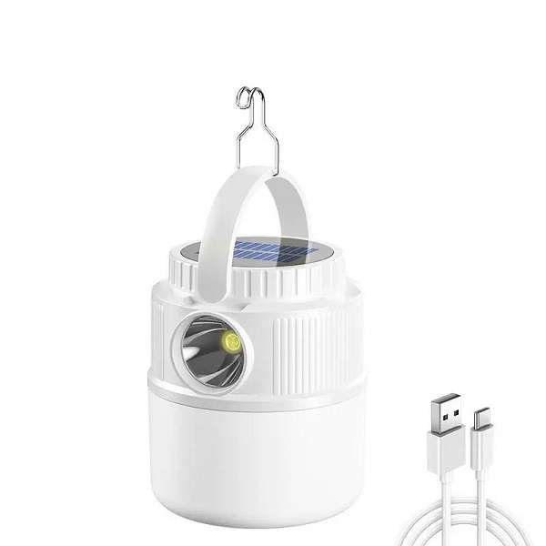 1831336 Dual Light Mode Rechargeable Solar LED Camping Lantern With Hook