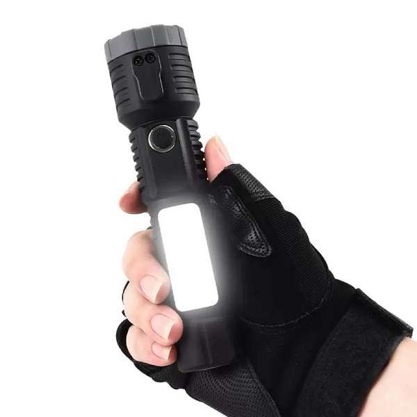 FA-101 All-in-One Tactical Flashlight With Rechargeable Battery And Safety Hammer