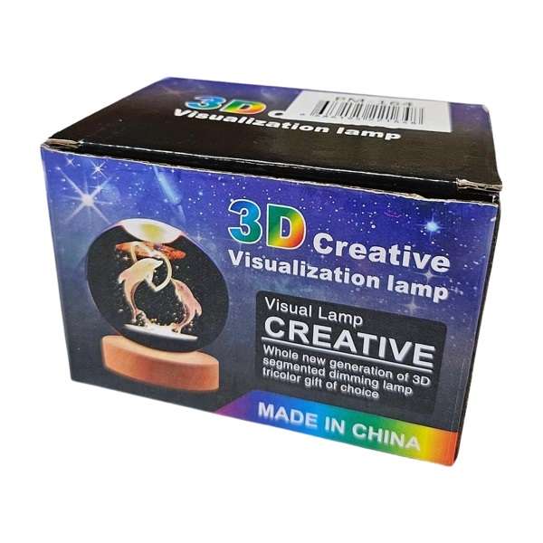 PM-161 Astronaut Crystal Ball Night Light  3D Lamp with Wooden Base USB Powered