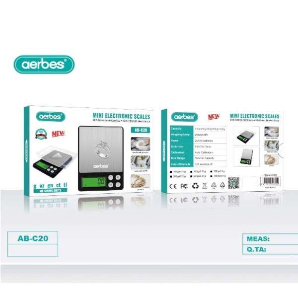 Aerbes AB-C20 Portable Jewellery Scale 100g/0.01g