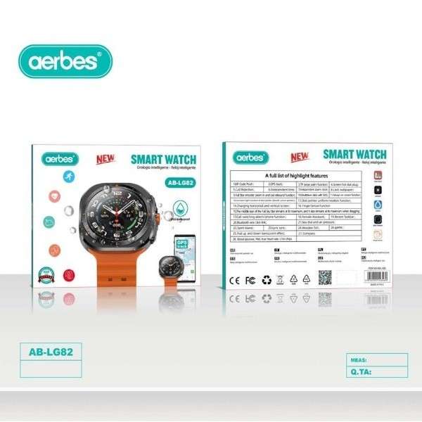 Aerbes AB-LG82 Smart Watch 47mm Round Dial With 2 Silicone &amp; 1 Milanese