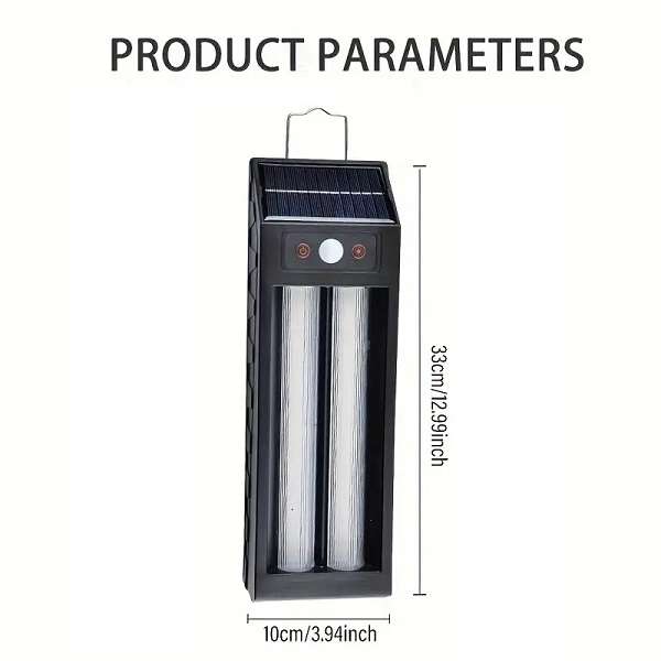 PM-184 Solar Powered Sensor Double Wall Light With Hanging Hook 1200mah Battery 18W