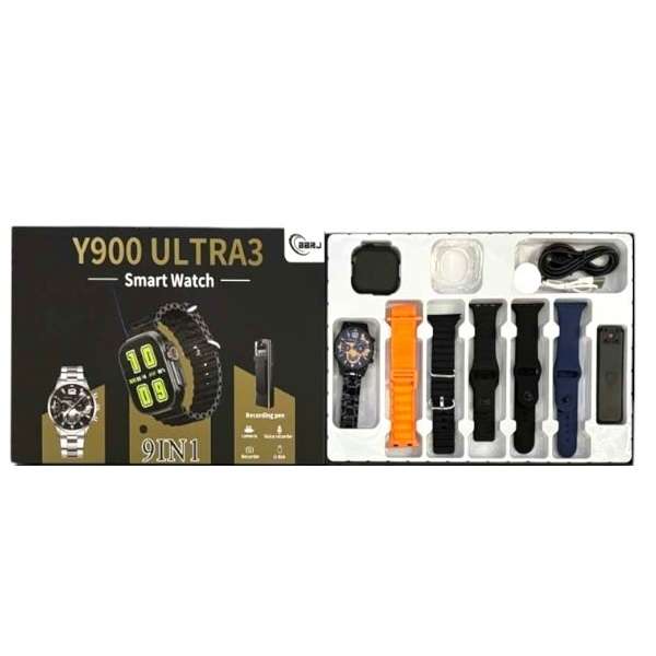 BBRJ Y900 ULTRA3 9 in 1 Smart Watch Set With Clip on Body Camera