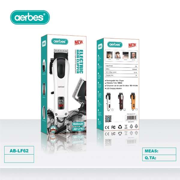 Aerbes AB-LF62 1500Mah Rechargeable 3W Electric Hair Clipper