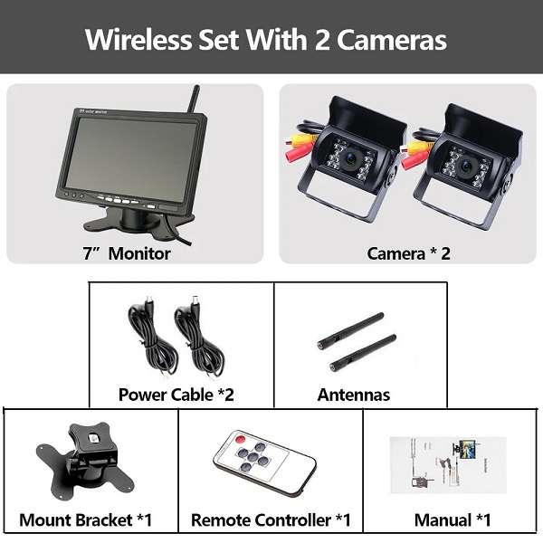 7" Wireless Parking Camera For Heavy Duty Vehicles