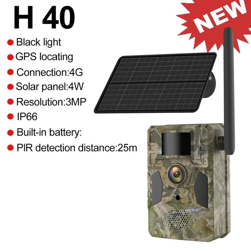 H40-GPS 4G Solar-Powered Smart Hunting Camera With GPS And Two-Way Audio