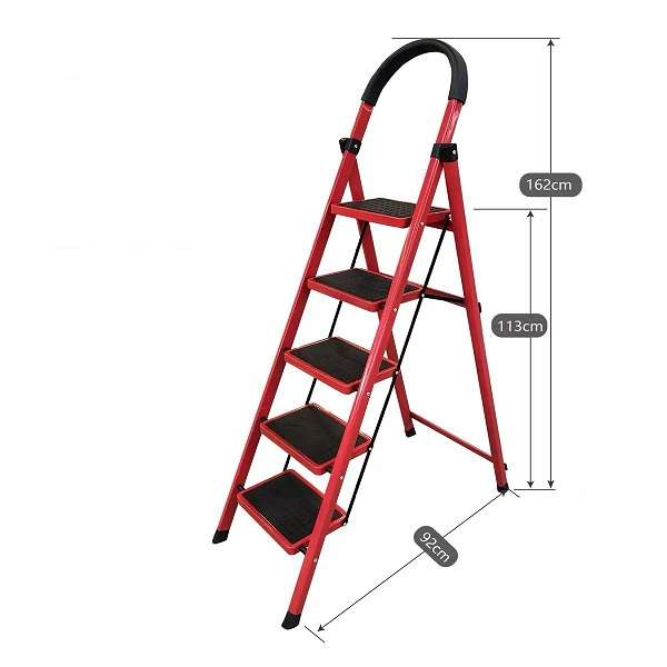 XF000026 5-Step Aluminium Non-slip And Multi-Purpose Portable Folding Household Ladder