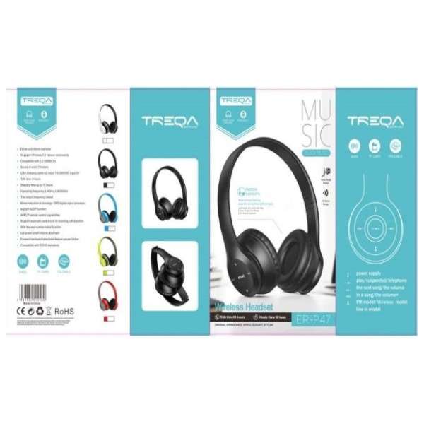 Treqa XH-P47 Foldable Bluetooth Headphones With Micro SD Card Slot