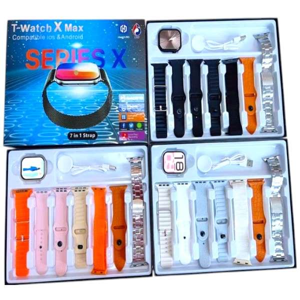 T-Watch X Max 7 in 1 Smart Watch Set