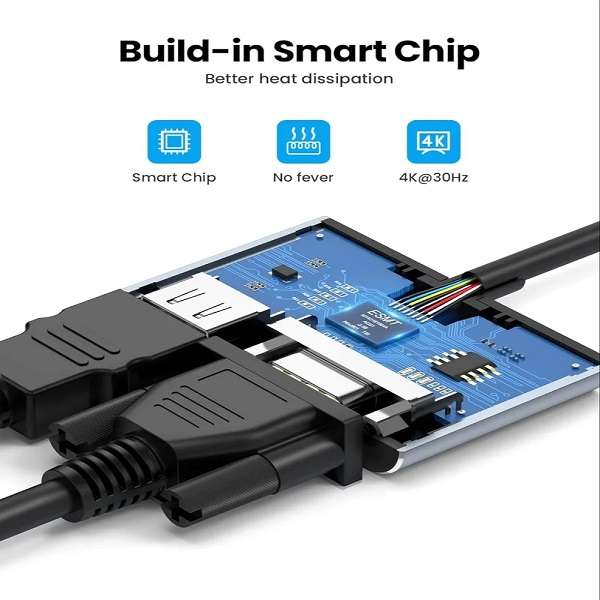 Tangka TK-H137 Type-C Male to HDMI and VGA Female Adapter Cable