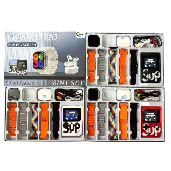 BBRJ Y1000 ULTRA3 8 in 1 Smart Watch Set 2.19" Big Screen with SUP Game