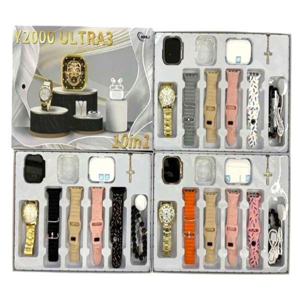 BBRJ Y2000 ULTRA3 10 in 1 Ultra Smart Watch Set With Accessories