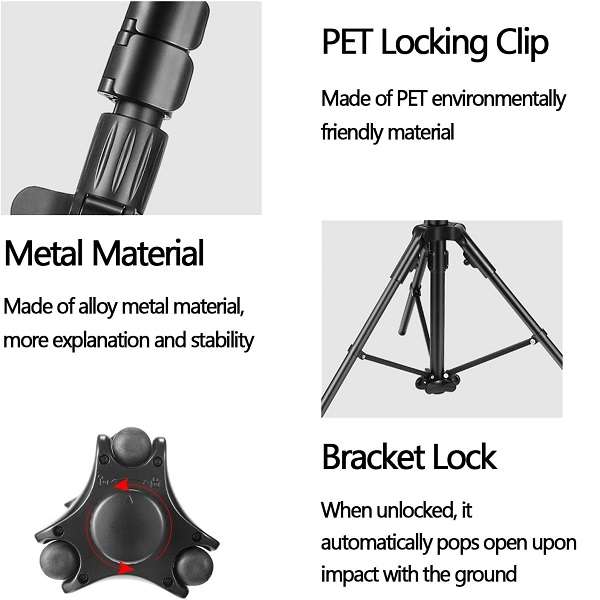 PM-201 1.9M Tripod Stand With Two Phone  Holders