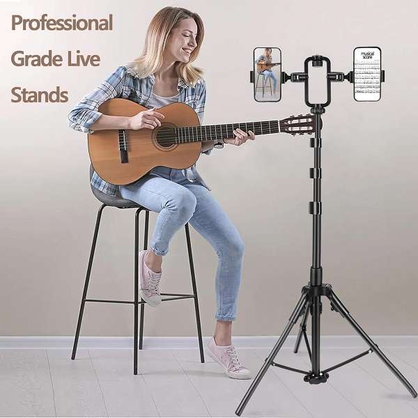 PM-201 1.9M Tripod Stand With Two Phone  Holders