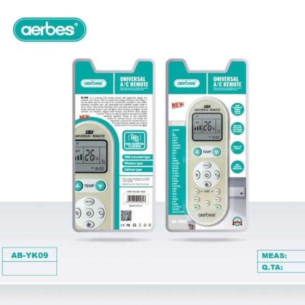 Aerbes AB-YK09 Universal Remote For Air Conditioner With HD LCD Screen